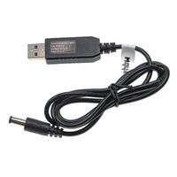 vhbw Câble de charge USB vers fiche DC creuse 5,5 x 2,5 mm - 5 V / 3 A vers 12 V / 1 A pour routeur, disque dur externe, enceinte