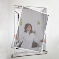 YUENFONG Moustiquaire pour fenêtre - Cadre en aluminium - Sans perçage ni vis - Blanc - 100 x 120 cm