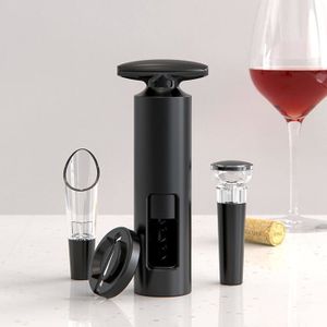 Tire-bouchon, Kit De Vin, Accessoires Pour Vin Avec Décapsuleur, Coupe- Capsules, Anneaux Anti-gouttes, Bouchons De Vin, Bec Verseur Professionnel 5 En 1 - Coffret Cadeau (noir
