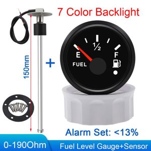 Jauge De Niveau Carburant 52 Mm Universelle - Rétroéclairage LED, Pour Voiture, Camping-car, Bateau
