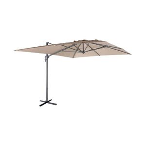 PARASOL Parasol déporté rectangulaire 3x4m – Antibes – beige – parasol déporté. inclinable. rabattable et rotatif à 360°