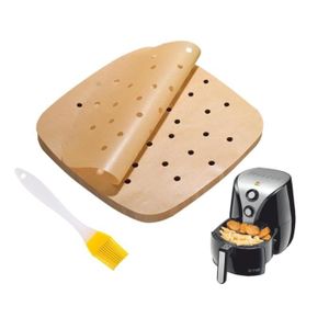 Papier Sulfurisé Pour Friteuse à Air – Lot De 200 Feuilles Carrées 20-24 Cm – Antiadhésif & Résistant à La Graisse