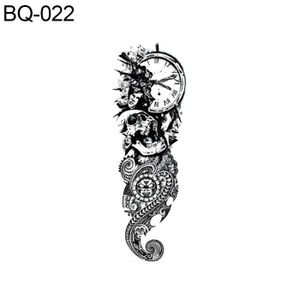 Hommes Femmes Bras Complet Bras De Tatouage Temporaire Art Du Corps Crâne Floral Autocollant Imperméable Qb 022
