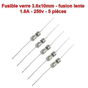 5x Fusible 392 rectangulaire 1.6A T1.6A 250v fusion temporisé