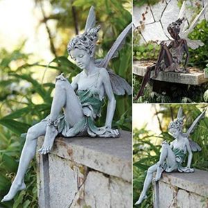 CréAtif RéSine de Jardin Statue Elfe sur la Porte Arbre Hugger