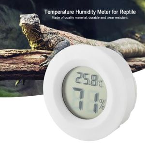 THERMO - HYGROMÈTRE SURENHAP Thermomètre LCD pour reptiles Mini thermomètre et hygromètre numérique LCD, forme ronde, animalerie hydrometre Noir Blanc