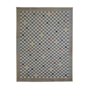 TAPIS DE COULOIR RAMINE - Tapis effet laineux motif damier multicolore 195 x 270 cm