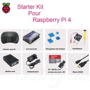 CARTE MÉMOIRE Starter kit pour Raspberry Pi 4 Modèle B,3.5 inch 