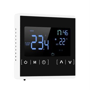 THERMOSTAT D'AMBIANCE YUM  Thermostat programmable à la maison Thermostat programmable pour la maison, écran tactile intelligent, confort clair, Noir