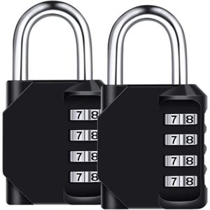 Serrure - barillet,Mini cadenas multifonctionnel noir, 8 pièces, jolis  verrous de sécurité suspendus pour bagages- Black[B5116]