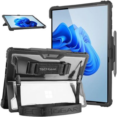 Coque Robustre Pour Surface Pro 12 (2025) - Rotatable à 360° - Avec Dragonne Et Support - Protection Anti-choc - Noire