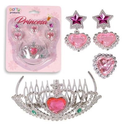 Diadème Et Collier Princesse Evie Descendants 2 - Parure Bijoux Costume Fille Anniversaire
