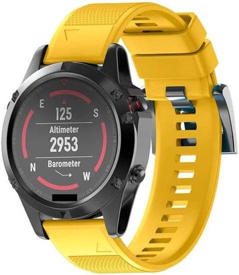 Bracelet de montre Compatible avec Garmin Fenix 6/6 pro Fenix 5/5 Pro 22mm, Gel de silice - Bleu