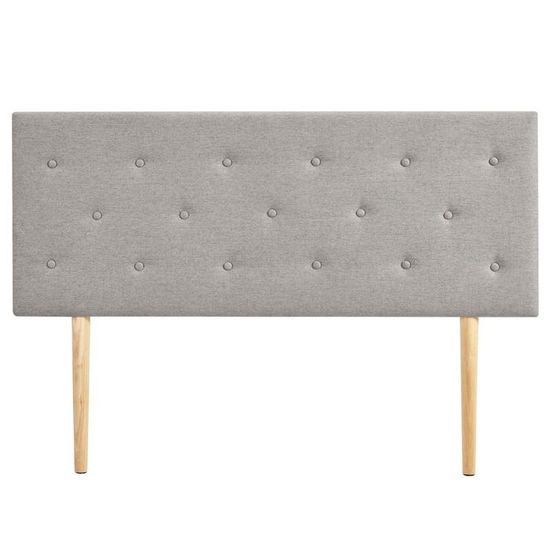 Tête De Lit Capitonnée TIMOTHÉ 140 Cm - Pieds En Bois, Design élégant, Noir