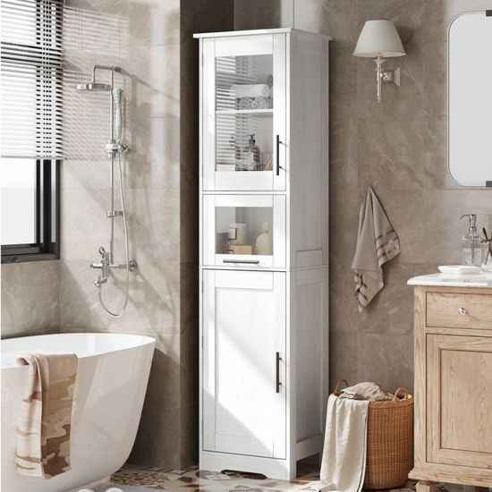 Étagère Roulante Cuisine 5 Niveaux 154 Cm - Portes PC Rabattables, Roulettes Avec Freins - Blanc