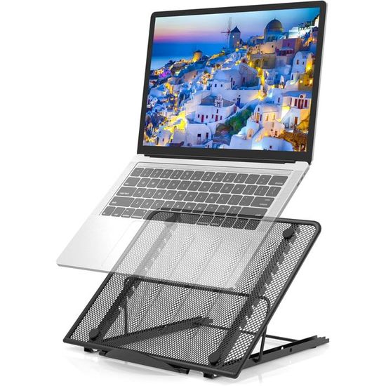 Ejoyous Table De Lit Portable Bambou Pliable Réglable - Tablette Ordinateur Avec Tiroir Et Support - Hauteur Et Inclinaison Ajustables