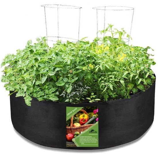 Lot De 5 Sacs De Culture En Tissu Non-tissé 11 Litres - Pour Tomates, Pommes De Terre, Fraises - Avec Poignées - 4