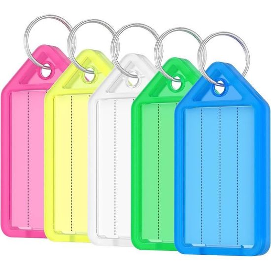 32 Pièces Porte Clef Etiquette En Plastique Étiquette