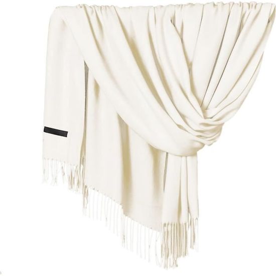 Echarpe Kim unie blanche : Large choix d'écharpes pour femme pas chères, chaudes et douces