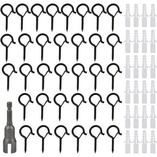 100 Pitons à Visser Winfred - 6 Tailles Nickelées Pour Bricolage Et Décoration