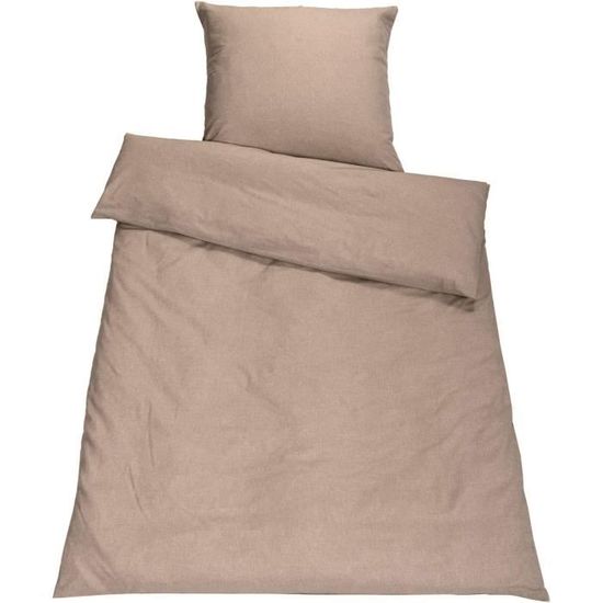 Parure de lit en flanelle de coton chambray