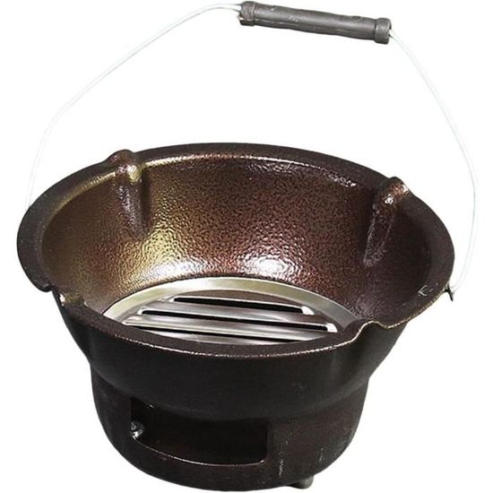 1x Foyer Rond En Fer 99cm Noir Extérieur Jardin Patio