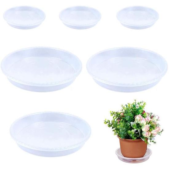 Lot De 18 Soucoupes Pour Plantes En Plastique Transparent – 3 Tailles (16/20/26 Cm), Protection Contre L’eau Et La Terre, Intérieur/extérieur