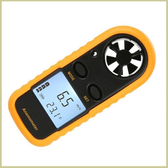 Compteur de vitesse du vent Anémomètre Numérique Portable, Jauge de