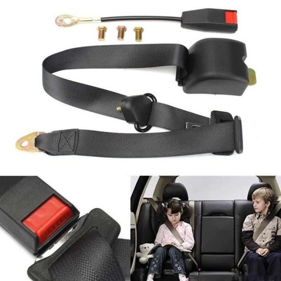 Universel 3 points réglable ceinture de sécurité du véhicule Auto Voiture Car Seat Belt avec Boulons