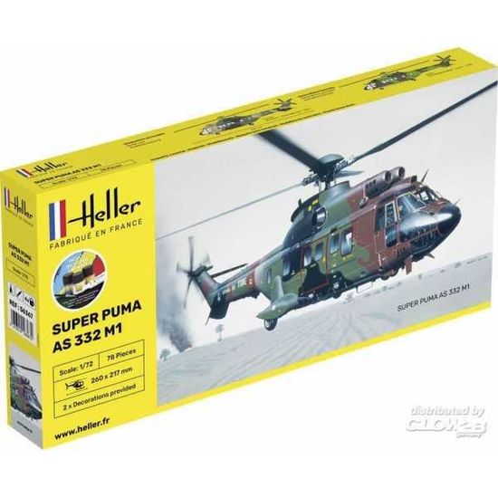 Maquette - HELLER - Super Puma AS 332 M0 - Echelle 1:72 - Kit de démarrage