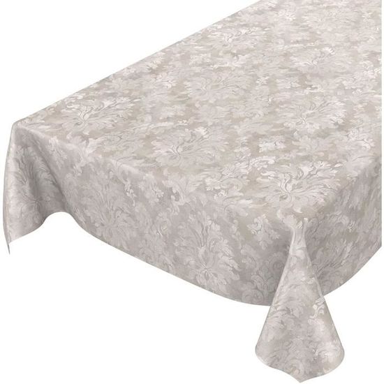 Nappe En Toile Cirée, Lavable, Ovale, Avec Ourlet, À Carreaux, Beige