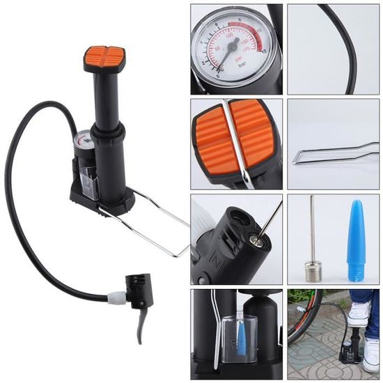 Pompe à Pied Manuelle Pour Vélo - Haute Pression - Pour Pneus VTT, Route, Vélos électriques - Compacte Et Légère
