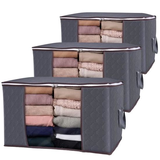 Lot De 6 Sacs De Rangement 90L Avec Couvercle – Tissu PP Imperméable, Poignées Renforcées – Pour Vêtements, Déménagement, Voyage, Rangement Sous Lit - 5