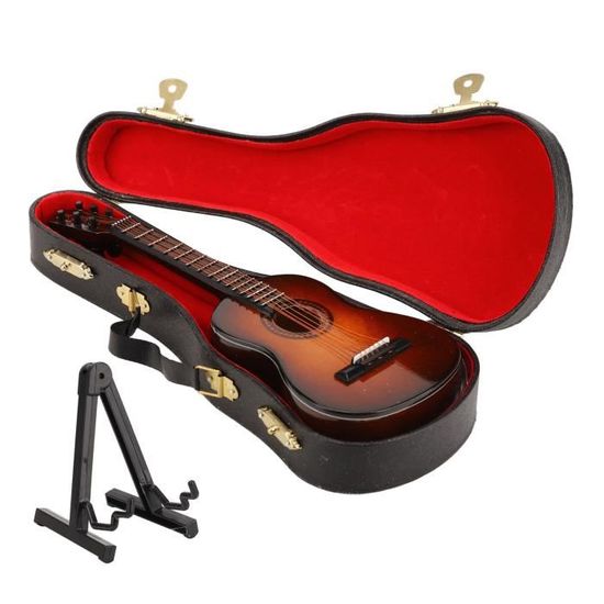 Statue Deco,Mini Guitare électrique Miniature En Bois,modèle Instrument