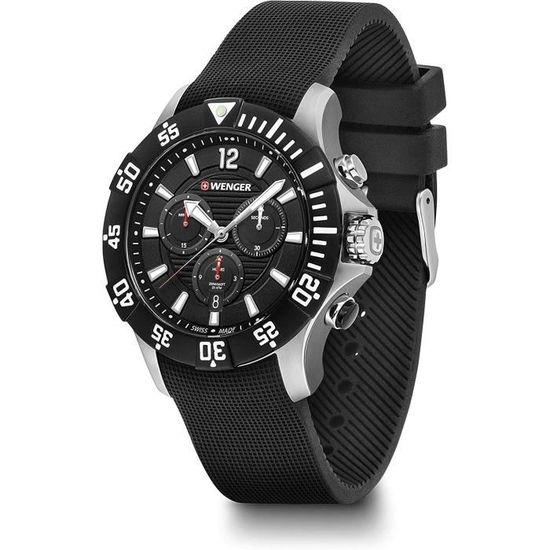 Montre Wenger Seaforce Chrono - Boîtier Acier 42mm - Étanche 200m - Mouvement Suisse - Neuf Sans Boîte