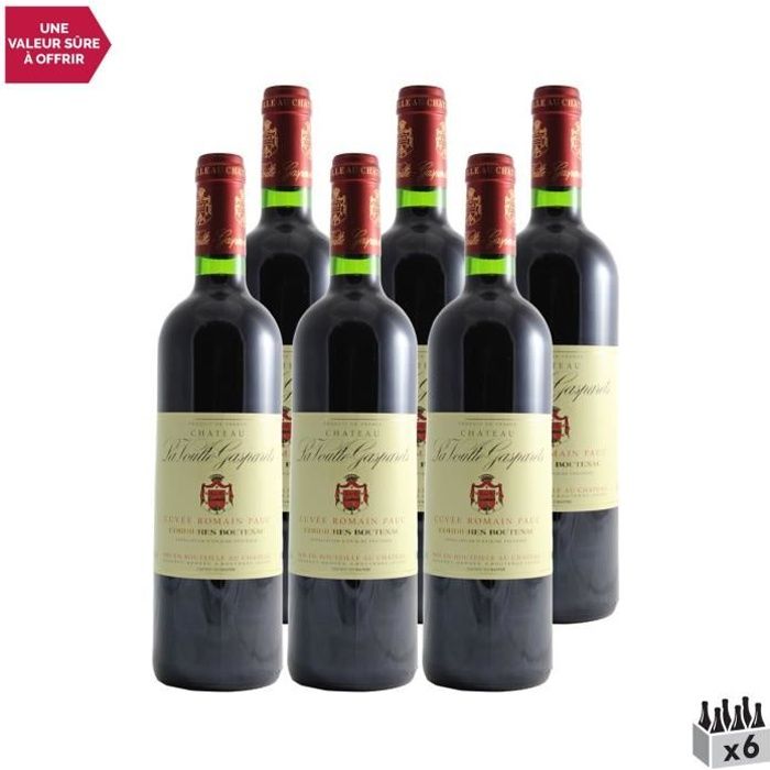 Corbières Cuvée Romain Pauc Rouge 2019 - Lot de 6x75cl - Château la Voulte Gasparets - Vin AOC Rouge du Languedoc - Roussillon