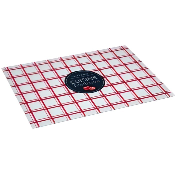 Planche à découper en verre - Cuisine traditionnelle - Modèle aléatoire 0,4 cm Rouge