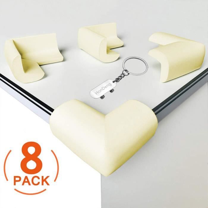 8pcs Protection Coin de Table,Mousse Souple Protection Sécurité Bébé Protege de Coins pour Tables et Tout Meubles Pointus(Beige1).