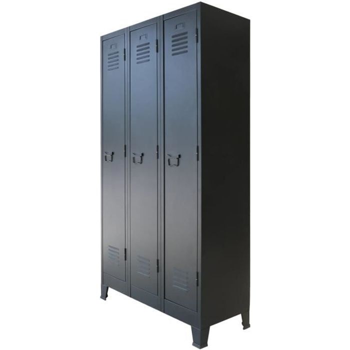 Armoire vestiaire Armoire à casiers Métal style industriel 90 x 45 x 180 cm