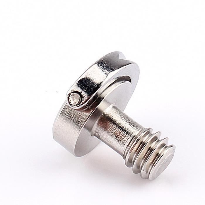 Vis de fixation à anneau en D 1/4 po en acier inoxydable pour plaque de fixation rapide pour trépied d'appareil photo