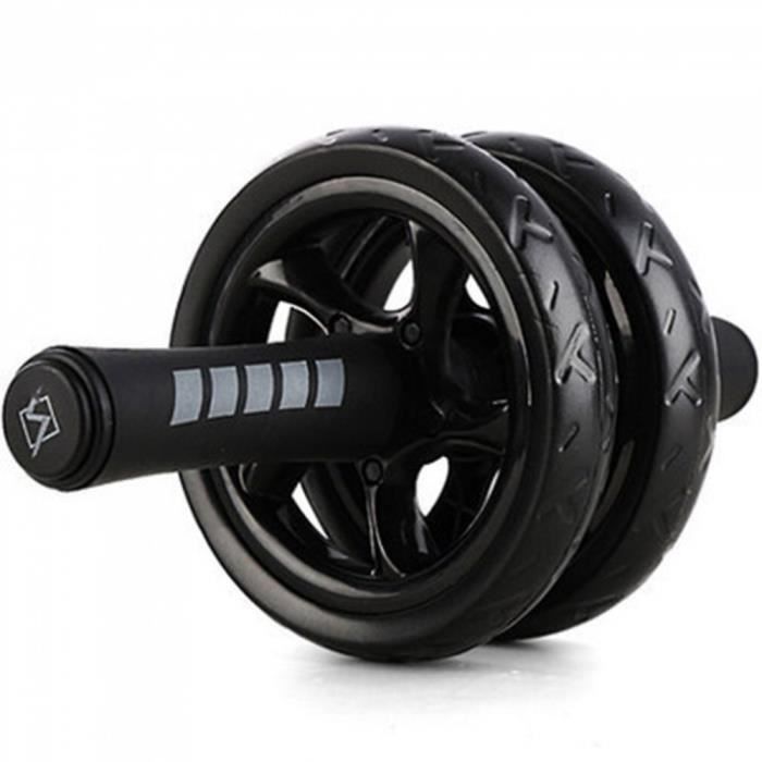 Roue Abdominale, No686, noir, Muet deux roues roue abdominale sport Abdomen rouleau abdominale roue géante équipement Fitness roue