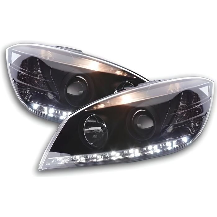 Paire de feux phares avant Mercedes Classe C W204 de 2007 a 2010 Daylight Led Noir