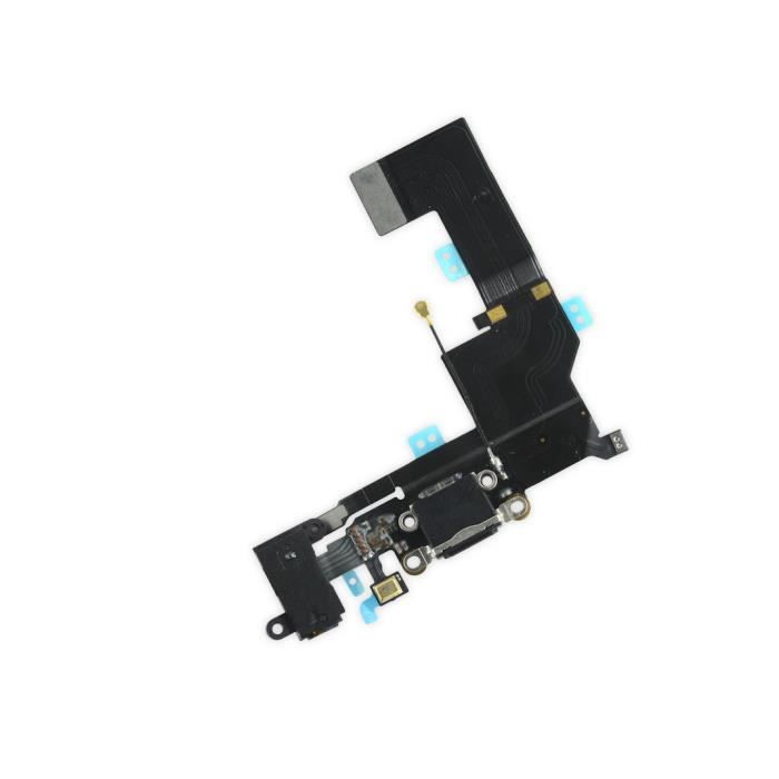 NAPPE DOCK CONNECTEUR DE CHARGE + JACK + MICRO NOIR POUR IPHONE SE