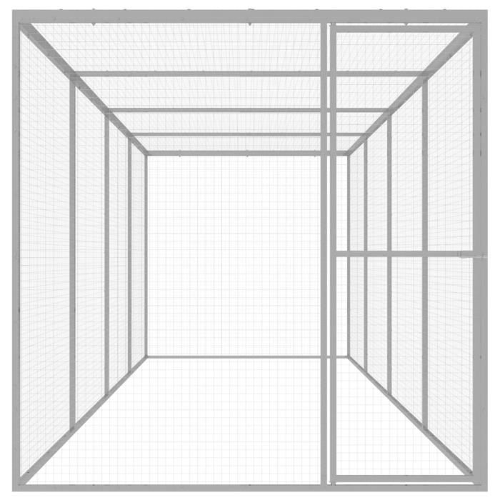 Fur© Cage pour chat Caisse de transport Décor - Cage de transport 6x1,5x1,5 m Acier galvanisé ♕19045