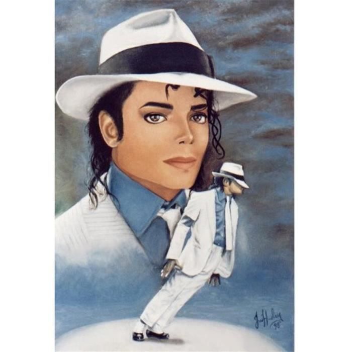 PZLT131 -Michael Jackson-5D-DIY-Diamond-Painting-Round Diamond-Cross Stitch-Tool Kit-Broderie-Mosaïque-Art Taille:30x40CM
