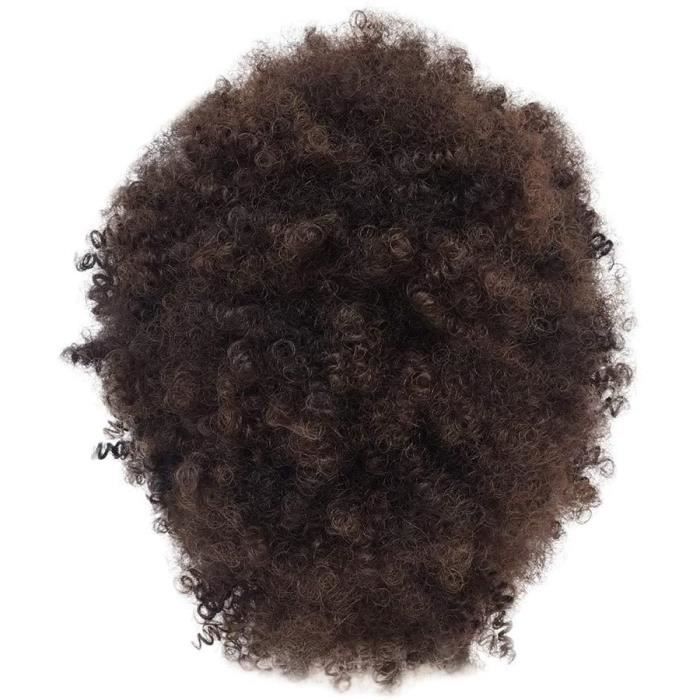 Perruque Femme Courte Naturelle Perruques BoucleacuteEs SyntheacuteTiques Brunes Pour Femmes Afro Courte Perruque Afro-Naturelle B