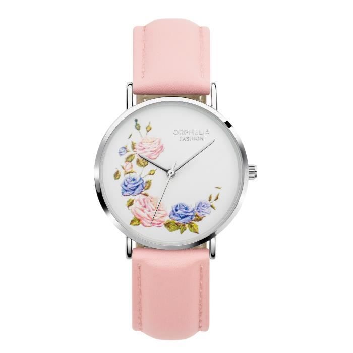 Orphelia Fashion - Montre Femme - Quartz Analogique - Bracelet Cuir Rose - OF711815