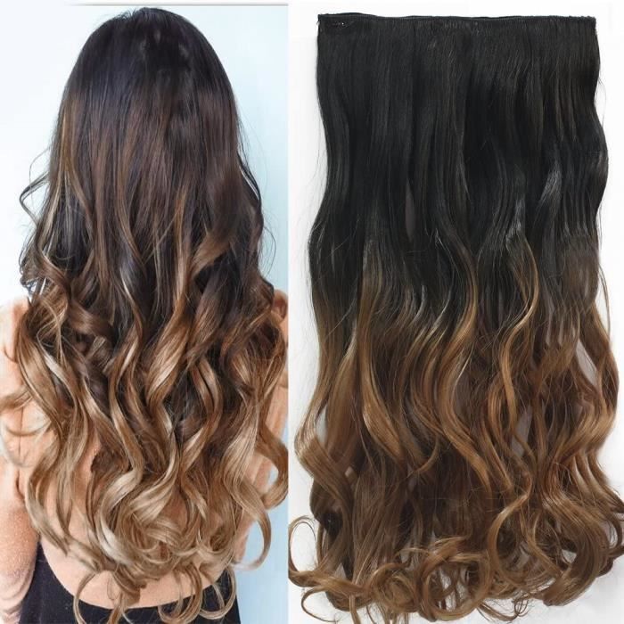 Extensions de cheveux Neverland 24 Inches (60cm) Full Head Clip in Hair Extensions Ombre Wavy Curly Dip Dye 312602