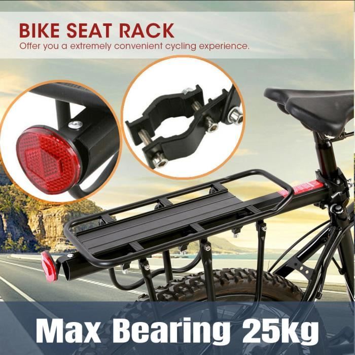Vélo Porte Bagage, Universel Transporteur Vélo arrière Footstock Rack Aluminium Réglable Panier VTT Support Tige de Selle Vélo -YES