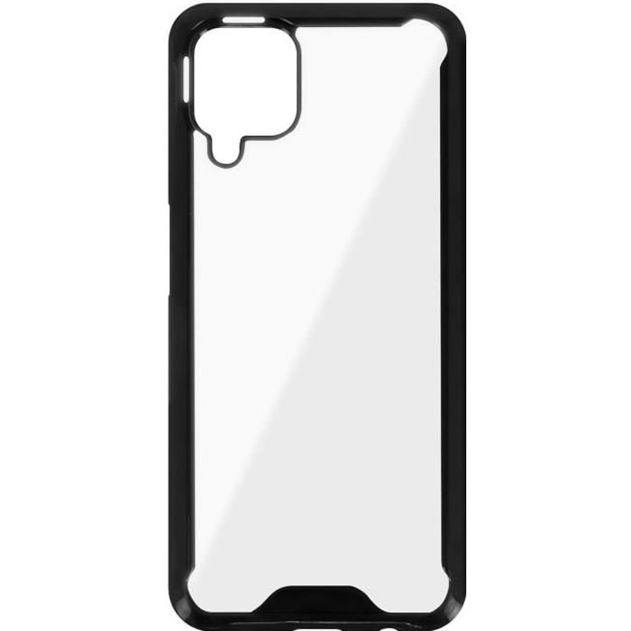 Coque Samsung Galaxy A12 Hybride Coins Renforcés Contour noir Noir